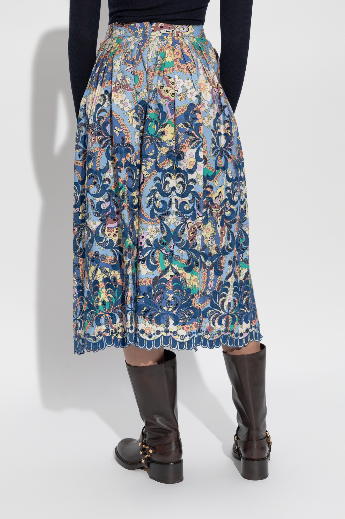 スカート ETRO PAREO SKIRT Etro Silk-chiffon Pareo Skirt in Floral Motif women